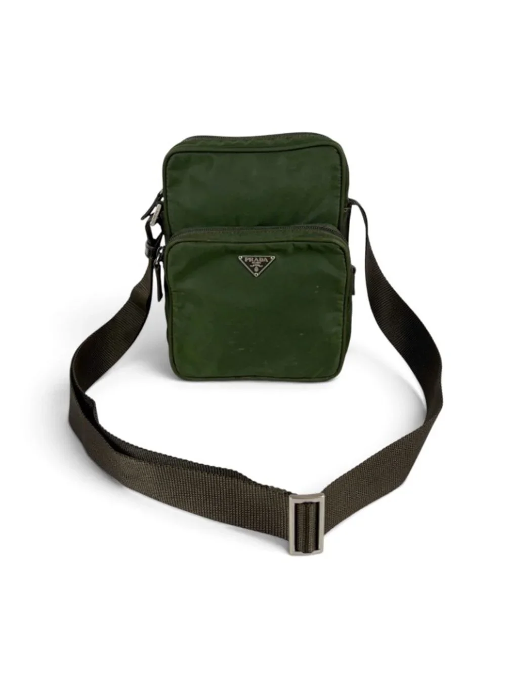 Prada Tessuto Nylon Triangle Logo Cross Crossbody